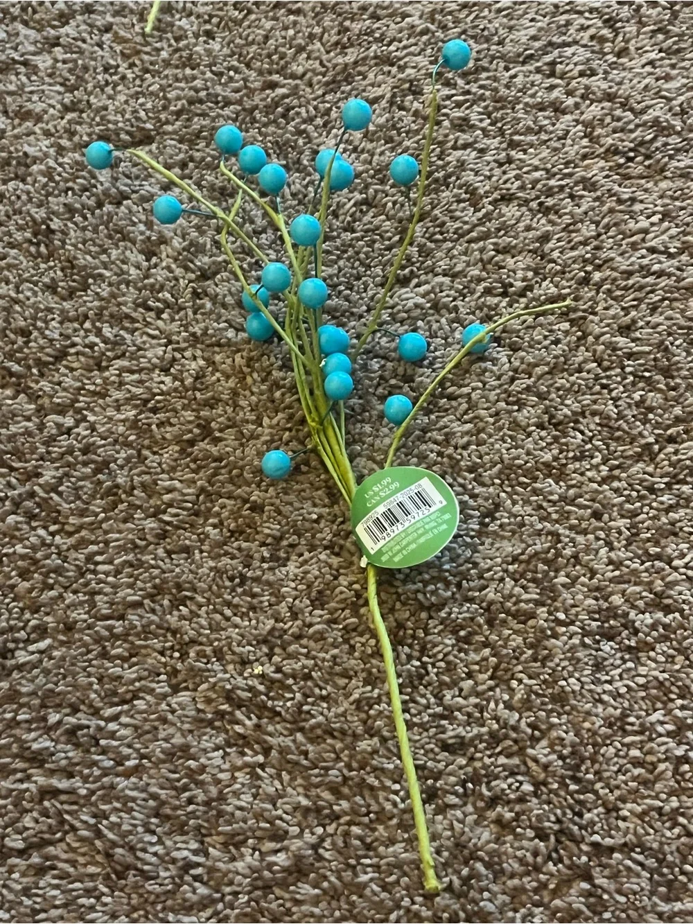Ashland Teal Berry Spray Stems - Decorative Faux Floral Accents (14)